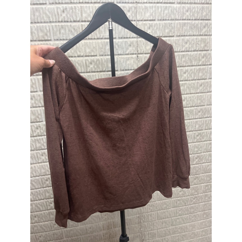 Cupshe Womens Brown Off The Shoulder Long Sleeve Top CAA04C4H021HH Size M NEW
